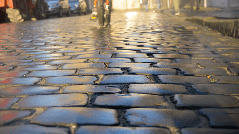 Slippery public sidewalk.